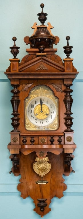 GERMAN WALNUT WALL CLOCK (1 of 4)