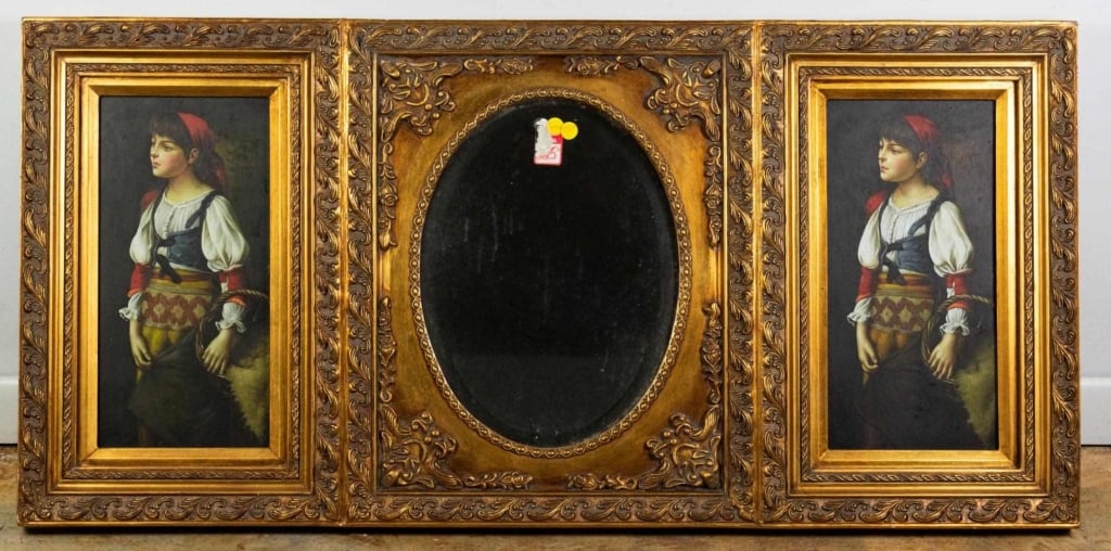 20TH C. OVERMANTEL BEVELED MIRROR (1 of 4)