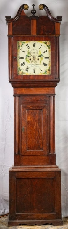 19TH C. ENGLISH MAHOGANY & OAK GRANDFATHER CLOCK (1 of 4)
