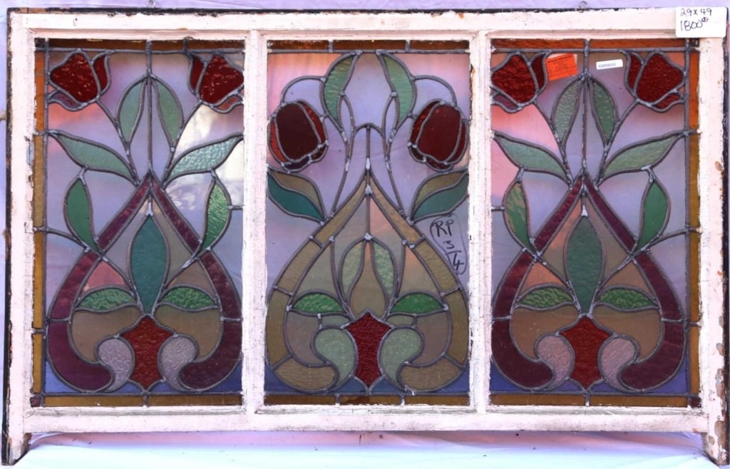 ANTIQUE STAINED GLASS WINDOW (1 of 2)