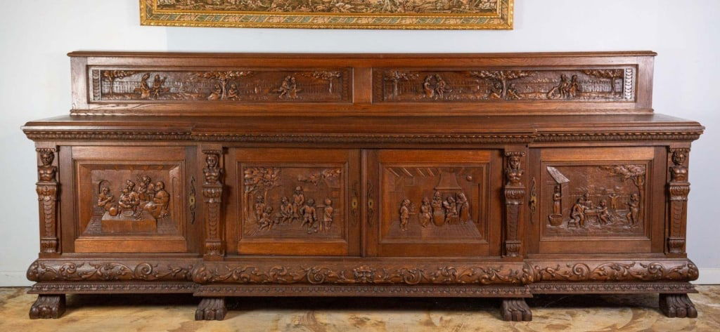 MONUMENTAL FRENCH FIGURAL CARVED SIDEABOARD (1 of 6)