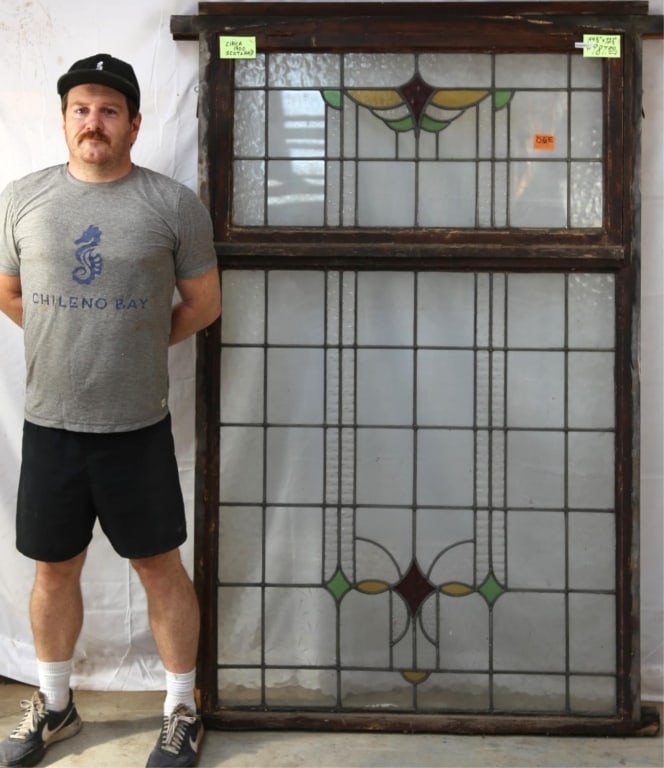 ANTIQUE SCOTTISH STAINED GLASS PANEL (1 of 3)