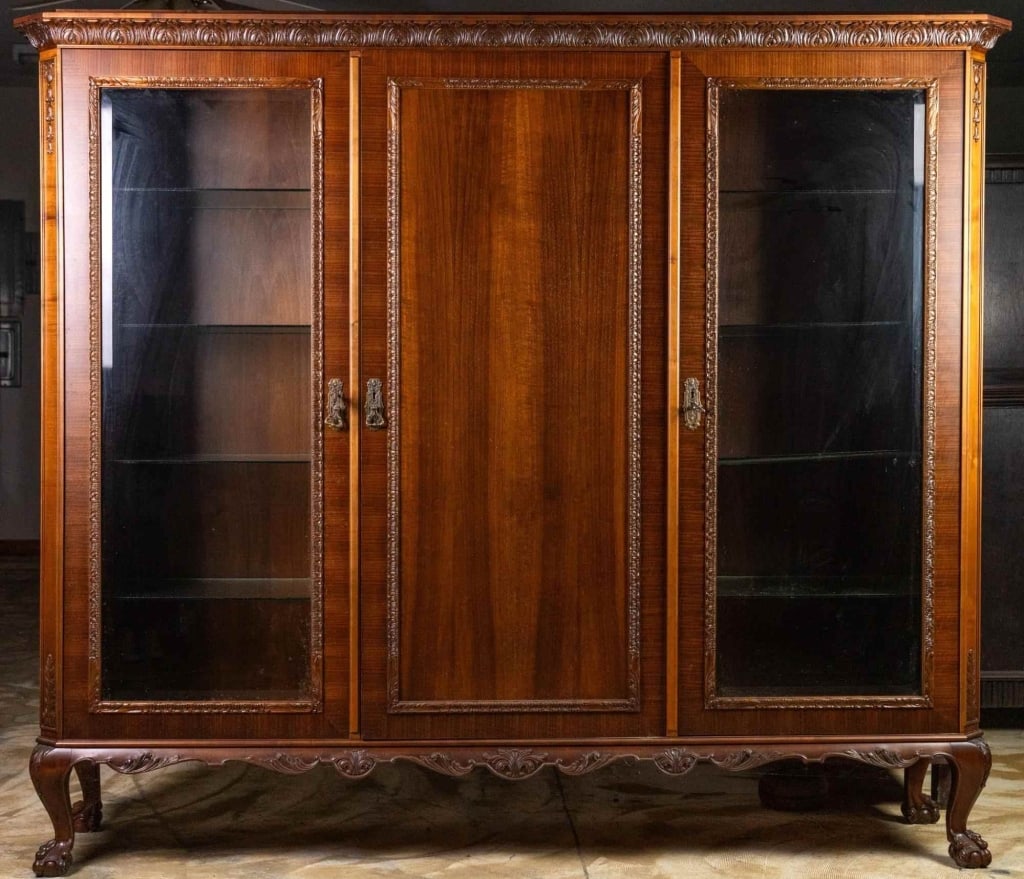 FRENCH CHIPPENDALE STYLE MAHOGANY VINTRINE BOOKCAS (1 of 5)