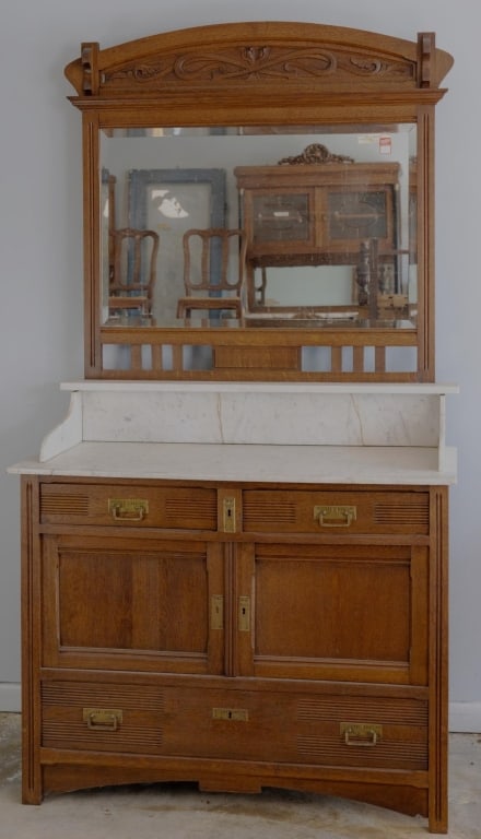 19TH C. FRENCH MARBLE TOP WASHSTAND (1 of 5)