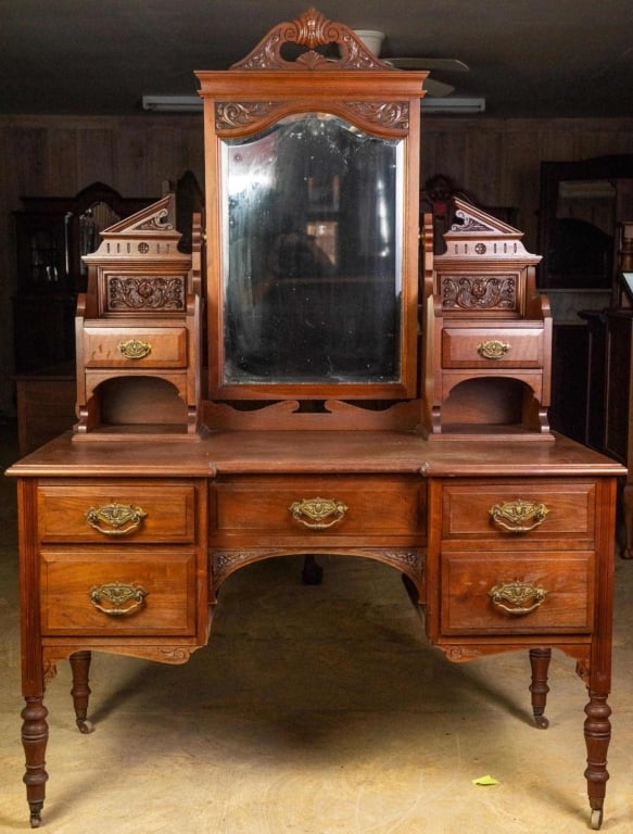 19TH C. FRENCH MAHOGANY LADIES DRESSING VANITY (1 of 4)