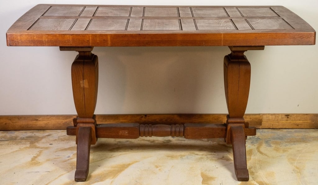 FRENCH OAK DRAW LEAF PUB TABLE (1 of 4)