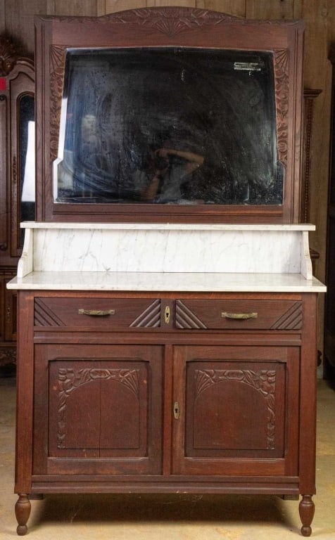 FRENCH ART NOUVEAU MARBLE TOP WASHSTAND (1 of 4)