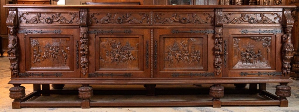 FRENCH RENAISSANCE REVIVAL FIGURAL CARVED SIDEBOAR (1 of 5)