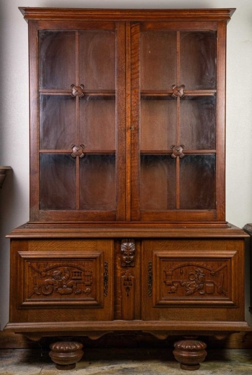 FRENCH FIGURAL CARVED VITRINE (1 of 4)