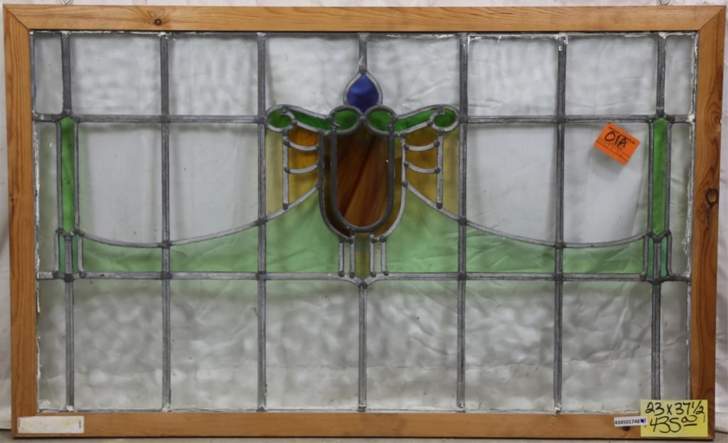 ANTIQUE CONTINENTAL STAINED GLASS PANEL (1 of 2)