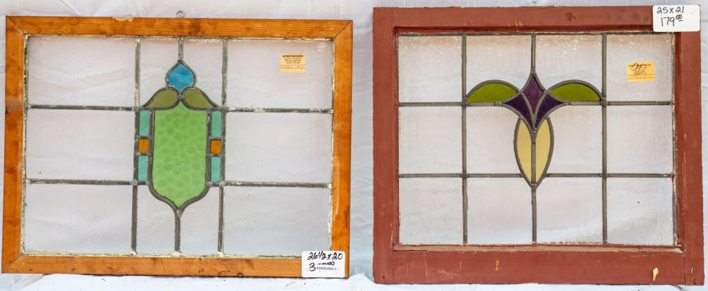 TWO FRENCH STAINED GLASS PANELS (1 of 5)