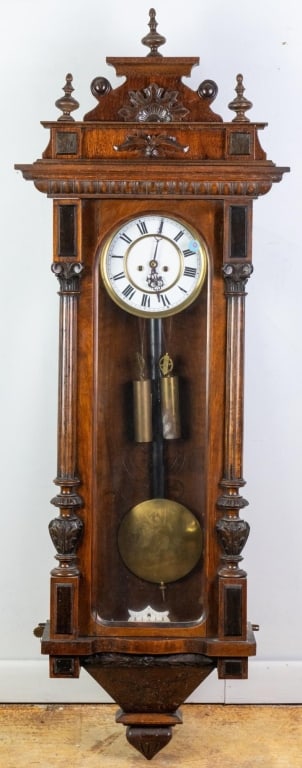 19TH C. ENGLISH VICTORIAN MAHOGANY WEIGHTED REGULA (1 of 5)