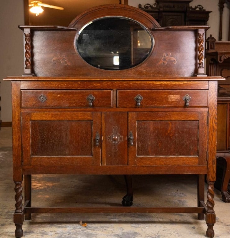 ENGLISH EDWARDIAN OAK SERVER (1 of 4)