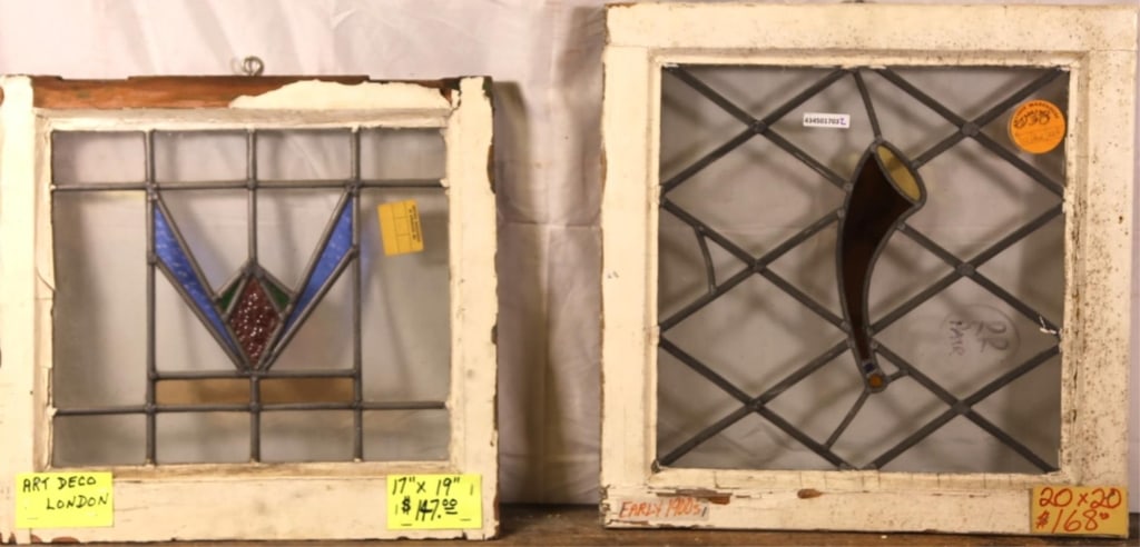 TWO ANTIQUE CONTINENTAL STAINED GLASS PANELS: Two antique Continental stained glass panels. Approximate dimensions: h. 20", w. 21" Disclaimer: This is an online court ordered bankruptcy sale. Participating bidders must have a credit card on file