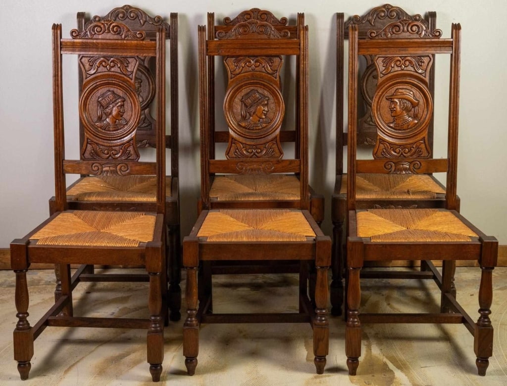 SET OF 6 FRENCH RENAISSANCE STYLE CHAIRS (1 of 5)