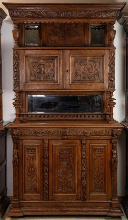 FRENCH RENAISSANCE REVIVAL VITRINE BUFFET (1 of 6)