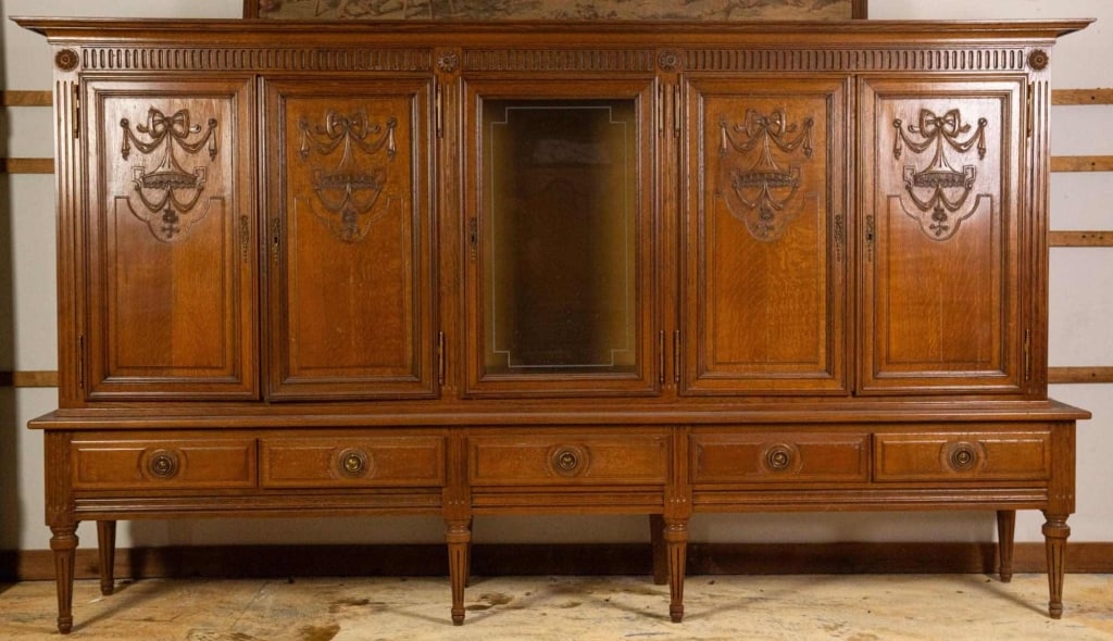 MONUMENTAL FRENCH CARVED VITRINE CUPBOARD (1 of 6)