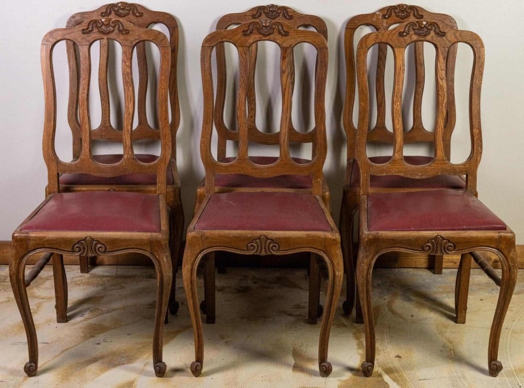 SET OF 6 OXBLOOD LEATHER DININGS CHAIRS (1 of 4)