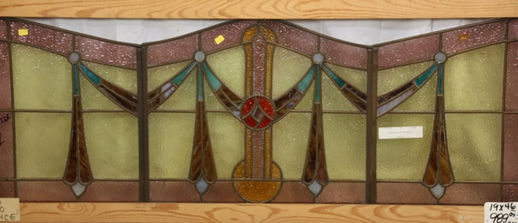 FRENCH ART DECO STAINED GLASS PANEL (1 of 5)