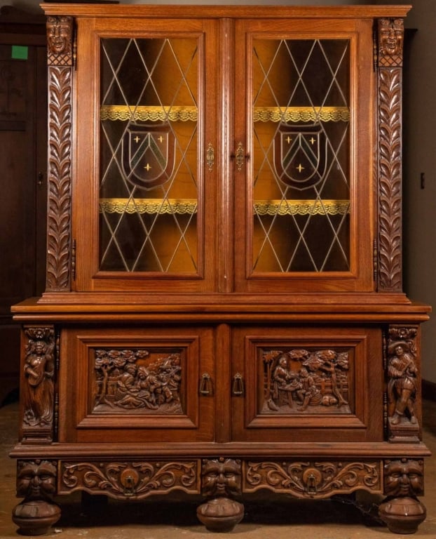 FRENCH RENAISSANCE REVIVAL VITRINE BOOKCASE (1 of 5)