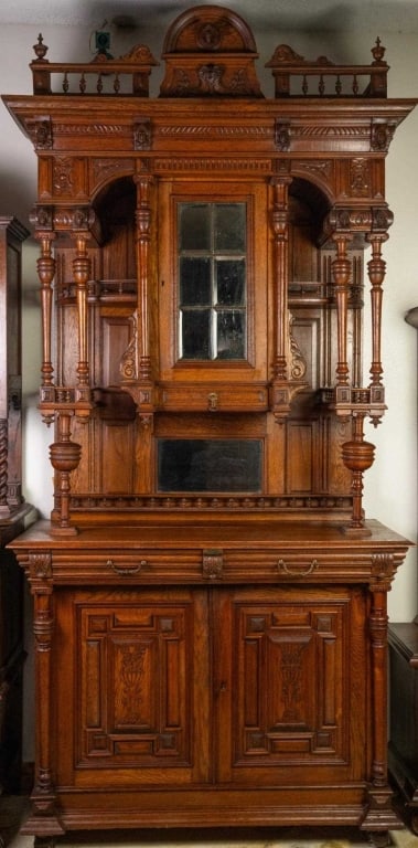 MONUMENTAL FRENCH RENAISSANCE REVIVAL VITRINE BUFF (1 of 6)