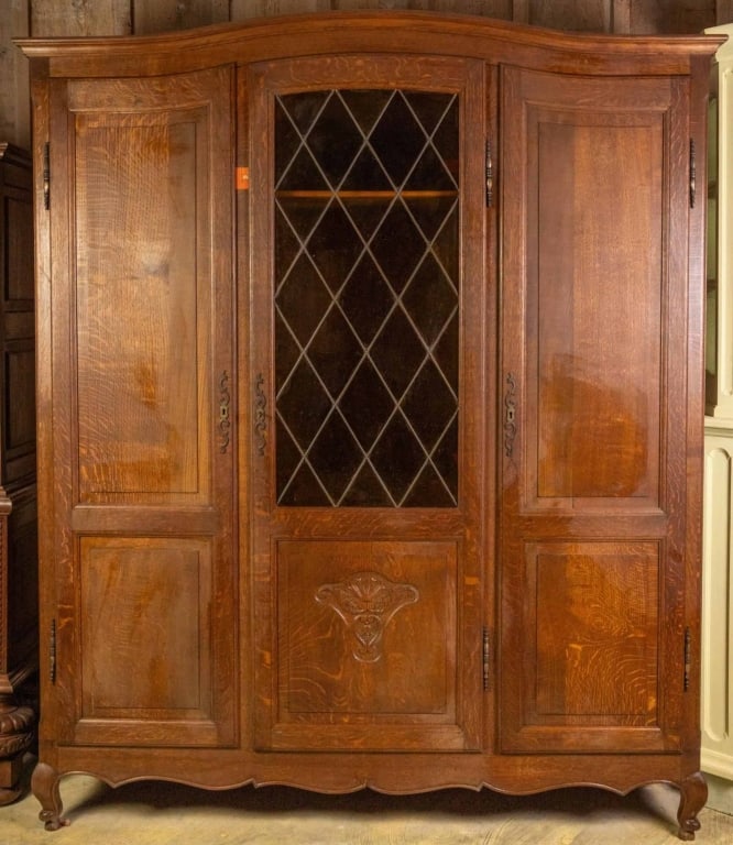 FRENCH OAK TRIPLE ARMOIRE (1 of 4)