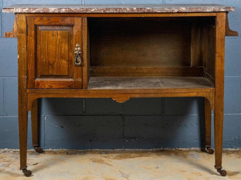 FRENCH OAK MARBLE TOP WASHSTAND (1 of 4)