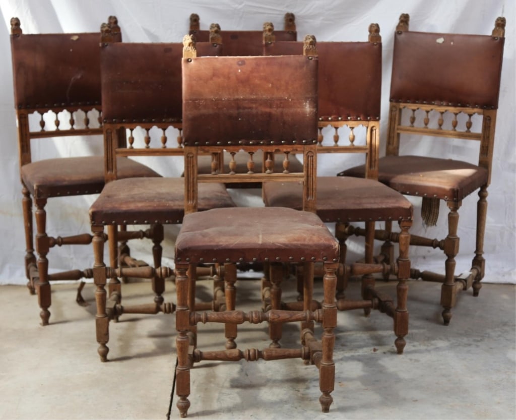 SET OF 6 ENGLISH RENAISSANCE STYLE CHAIRS (1 of 4)