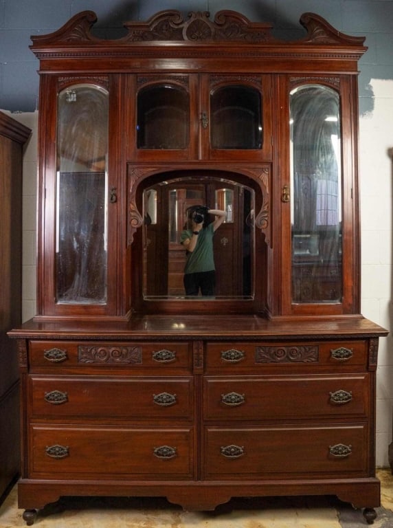 MONUMENTAL FRENCH RENAISSANCE STYLE VITRINE SERVER (1 of 5)