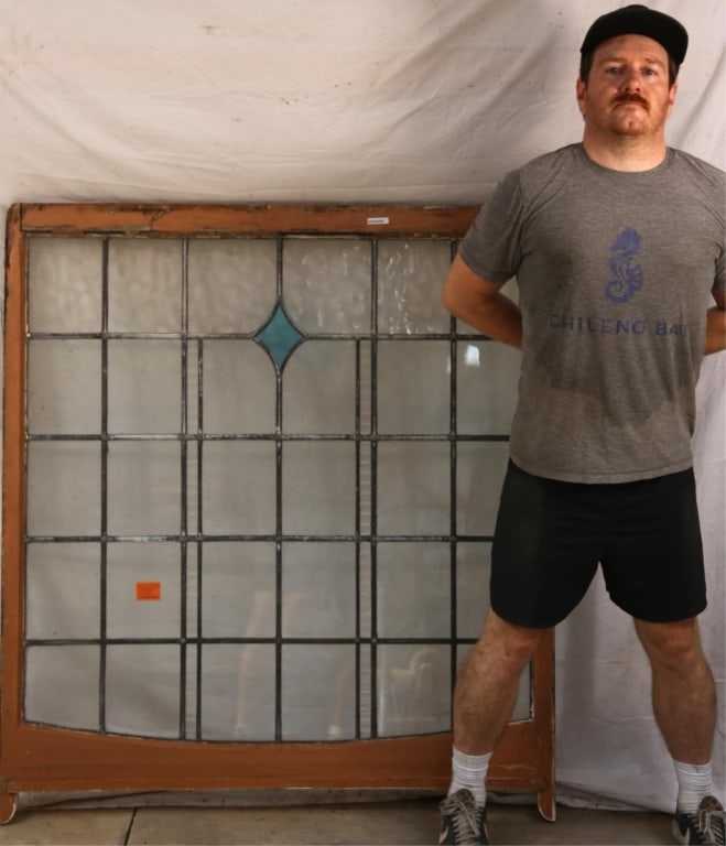 ANTIQUE CONTINENTAL STAINED GLASS PANEL (1 of 3)