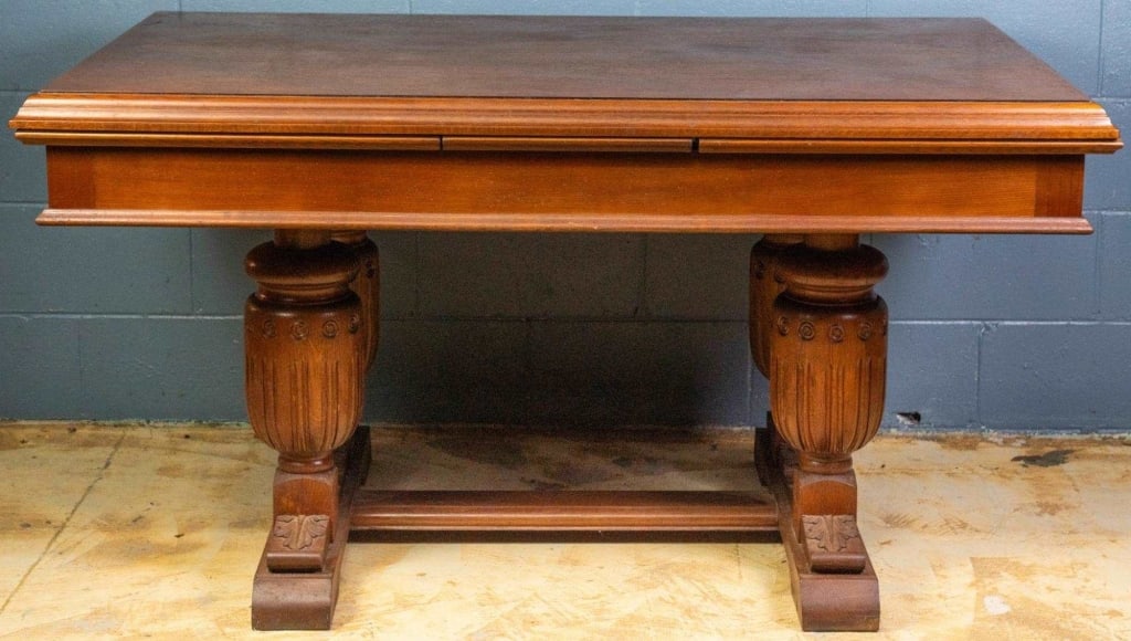 FRENCH MARQUETRY DRAW LEAF DINING TABLE (1 of 3)