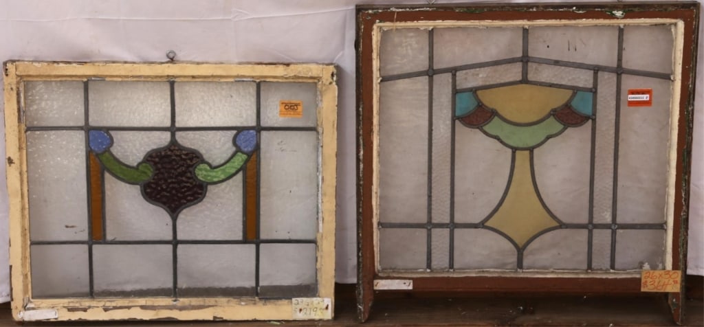 TWO IRISH STAINED GLASS PANELS (1 of 3)