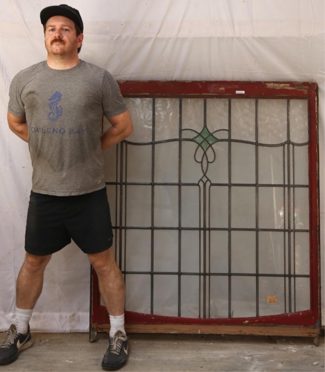 ANTIQUE CONTINENTAL STAINED GLASS PANEL (1 of 3)