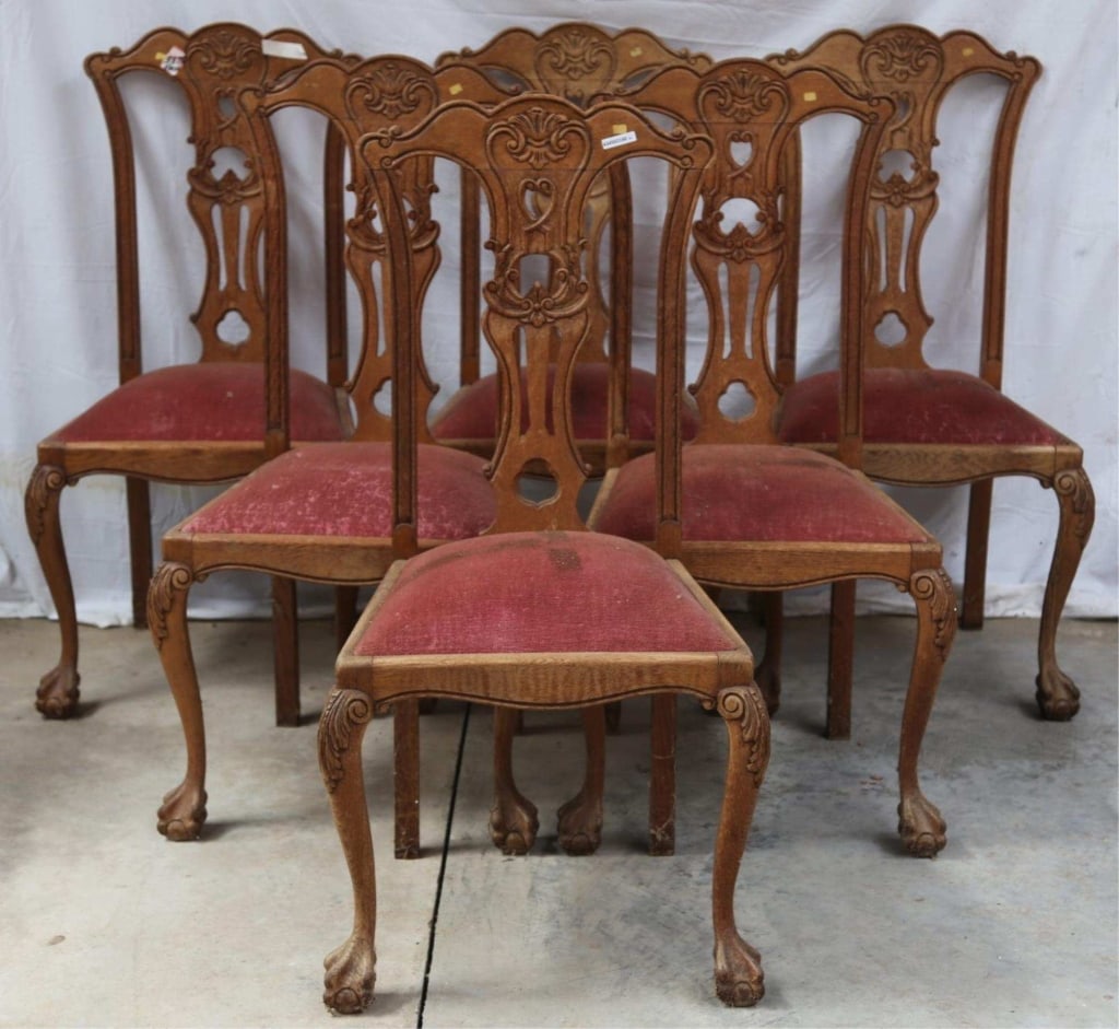 SET OF 6 FRENCH CHIPPENDALE STYLE DINING CHAIRS (1 of 4)