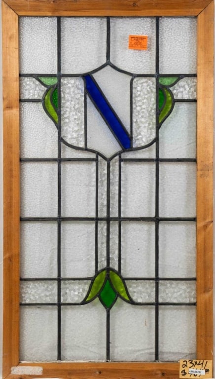 ANTIQUE IRISH STAINED GLASS PANEL (1 of 4)