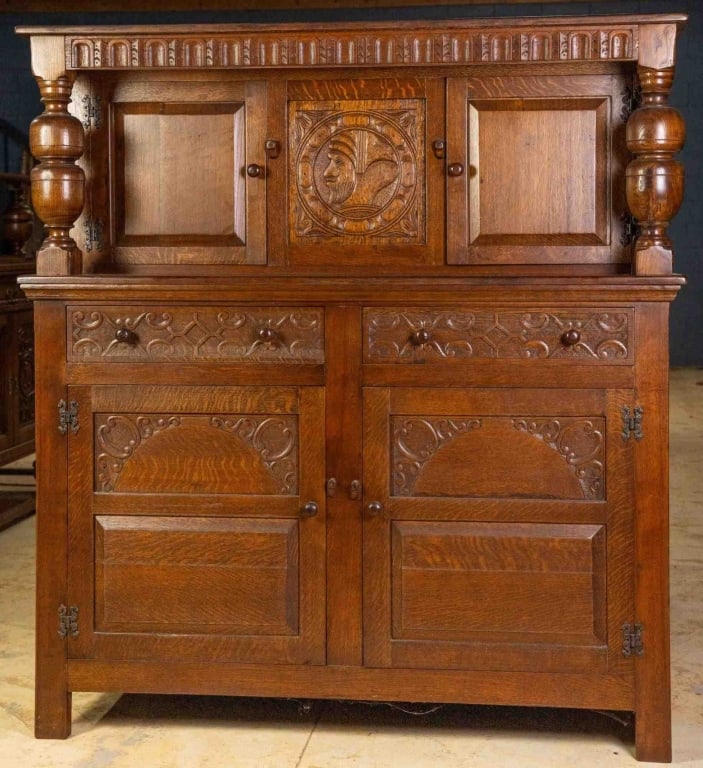 FRENCH RENAISSANCE REVIVAL COURT CUPBOARD (1 of 4)