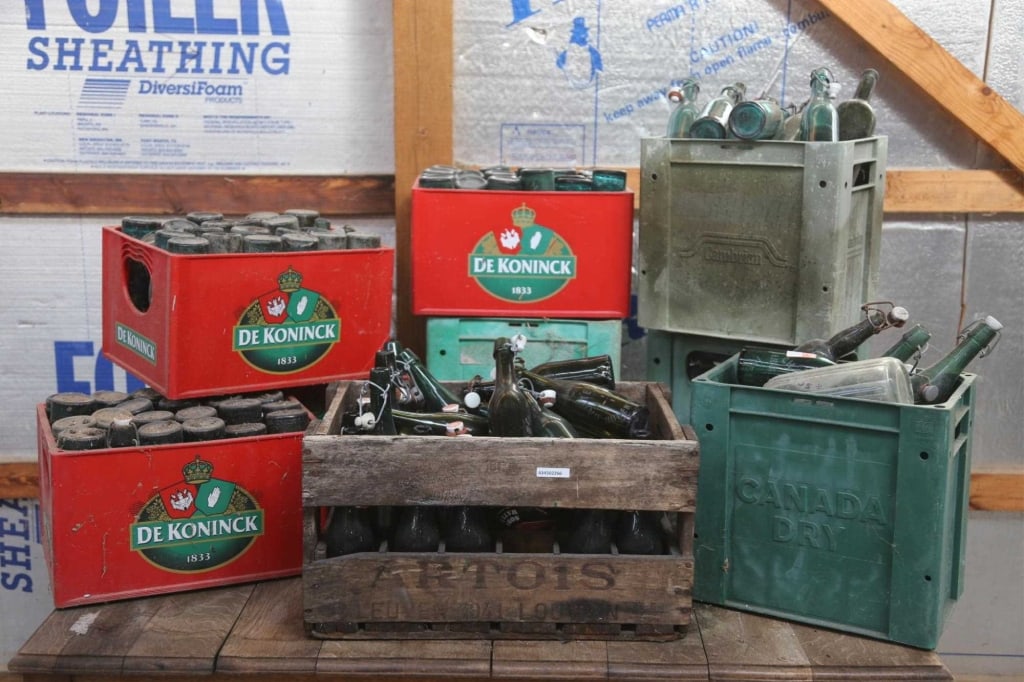 ANTIQUE CONTINENTAL BEER & WINE BOTTLES: Eight cases of antique Continental beer and wine bottles. Disclaimer: This is an online court ordered bankruptcy sale. Participating bidders must have a credit card on file with Live Auctioneers. Cred