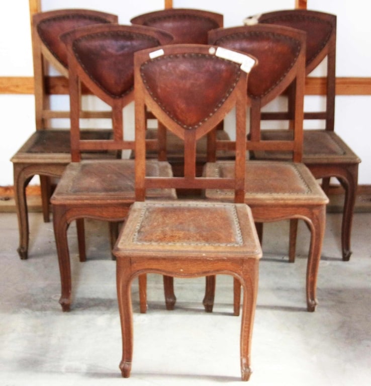 SET OF 6 CONTINENTAL ART DECO DINING CHAIRS (1 of 4)