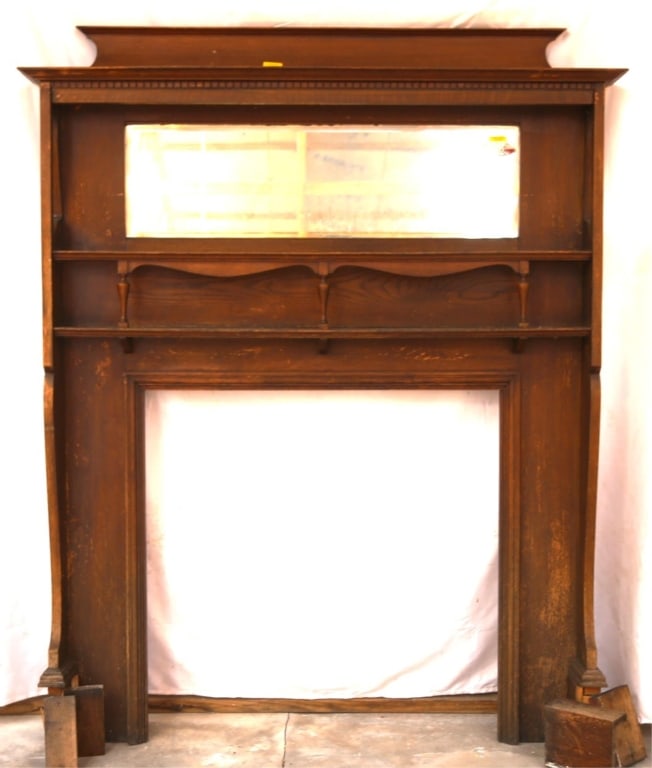 ENGLISH OAK FIREPLACE SURROUND (1 of 3)