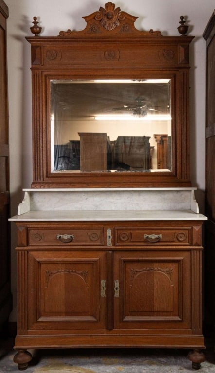 19TH C. FRENCH MARBLE TOP WASHSTAND (1 of 4)