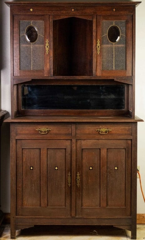 FRENCH ARTS AND CRAFTS BUFFET VITRINE (1 of 3)