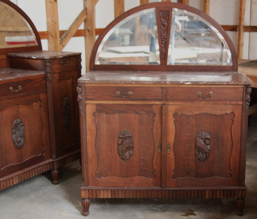 FRENCH ART DECO MARBLE TOP BUFFET (1 of 12)