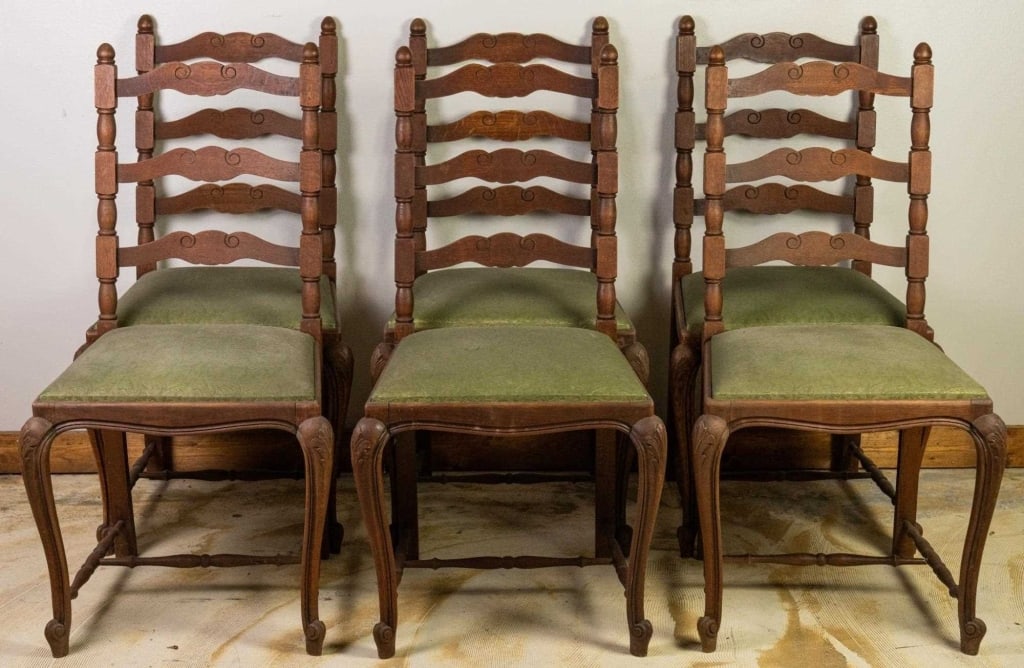 SET OF 6 FRENCH LADDERBACK DINING CHAIRS (1 of 4)