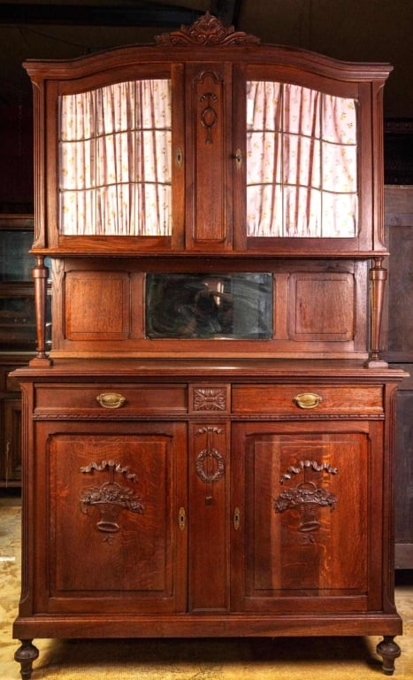FRENCH OAK VITRINE BUFFET (1 of 4)