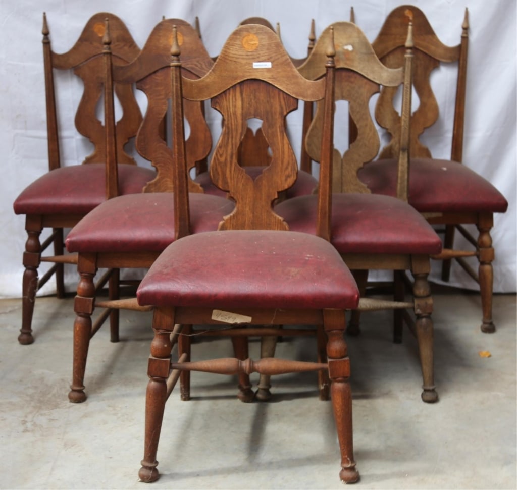 SET OF 6 FRENCH OAK DINING CHAIRS (1 of 4)