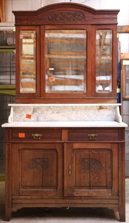 FRENCH ART NOUVEAU MARBLE TOP WASHSTAND (1 of 4)