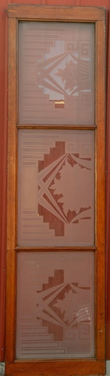 FRENCH ART DECO ETCHED GLASS WINDOW (1 of 3)