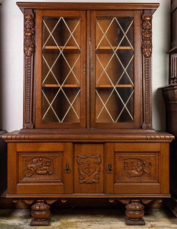 FRENCH FIGURAL CARVED VITRINE (1 of 4)