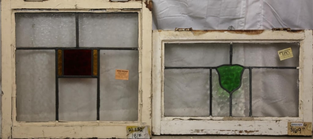 TWO ANTIQUE CONTINENTAL STAINED GLASS PANELS (1 of 3)
