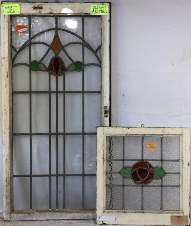 TWO ENGLISH STAINED GLASS PANELS (1 of 3)